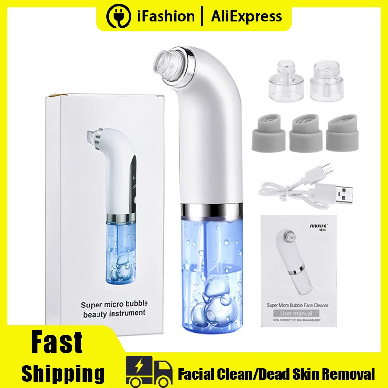 Electric Small Bubble Blackhead Remover Facial Care USB Water Cycle Acne Nose Deep Cleaner Pimple Vacuum Suction Face Scrubber шапка loeffler merino deep water el26090 470