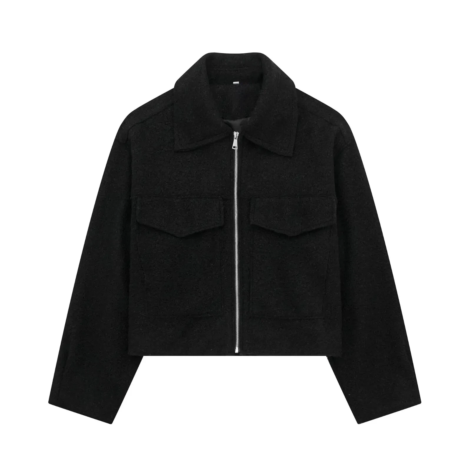 thumbnail image 1 of HH TRAF Chaqueta corta elegante de otoño para Mujer, chaqueta de manga larga con bolsillo y cremallera, chaqueta con cuello tipo Polo, abrigo de calle para Mujer, 1 of 5