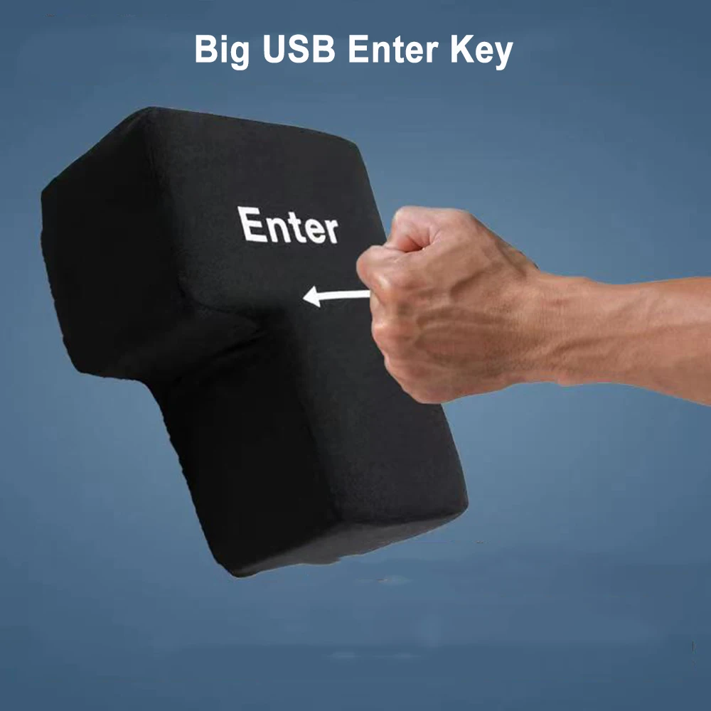 

Anti-Stress Computer Huge Enter Key Big USB Keyboard Vent Button Pillow Desktop Stress Reliever Cushion USB Big Enter Key