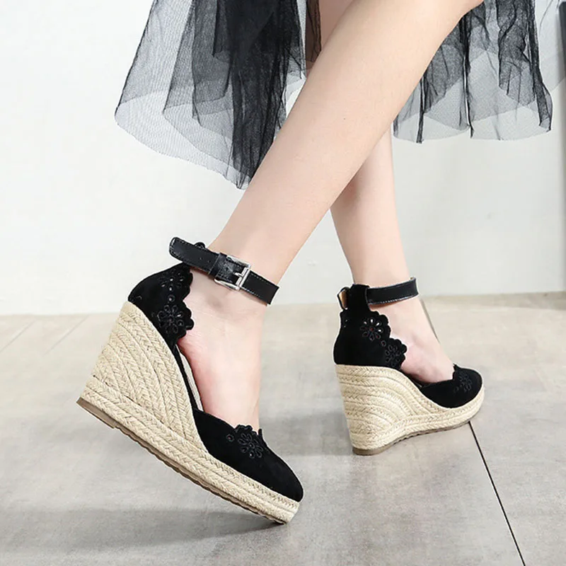 Comemore Women's Casual Summer Platform Pumps Shoes Women Sandals Heels 2023 Wedge Heel Woman Comfortable Sandalias De Mujer 34