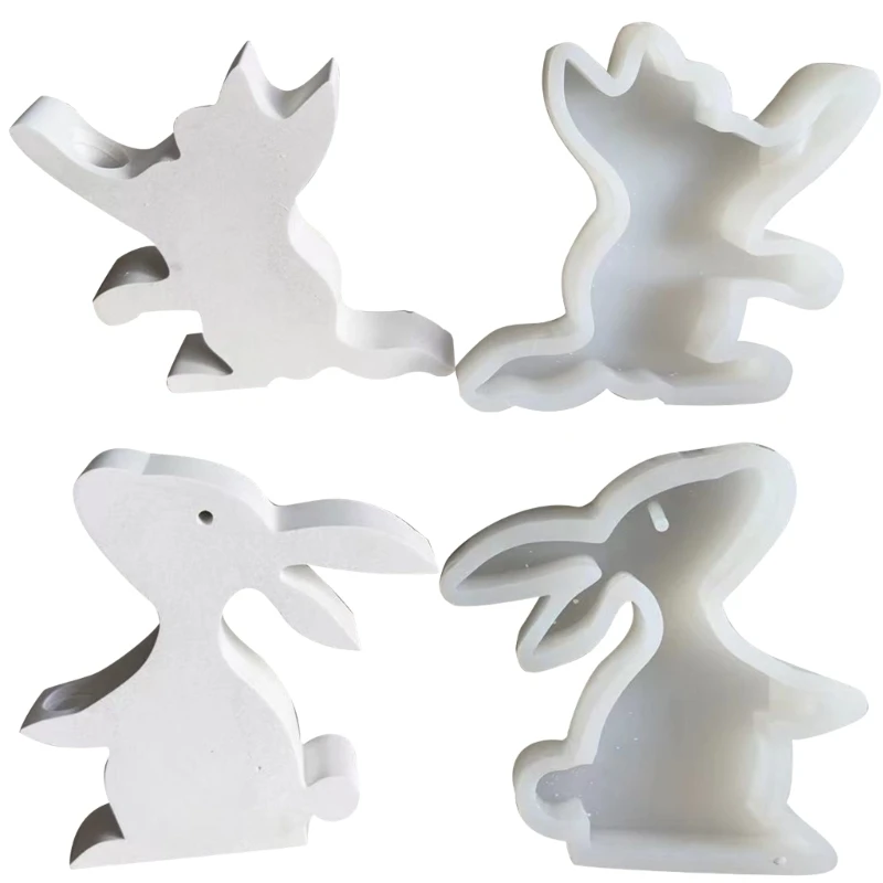 

Easter Rabbit Ornament Mold Silicone Molds Hydroponic Vase Mold Silicone Material Test Tube Rack Moulds for DIY 28TF