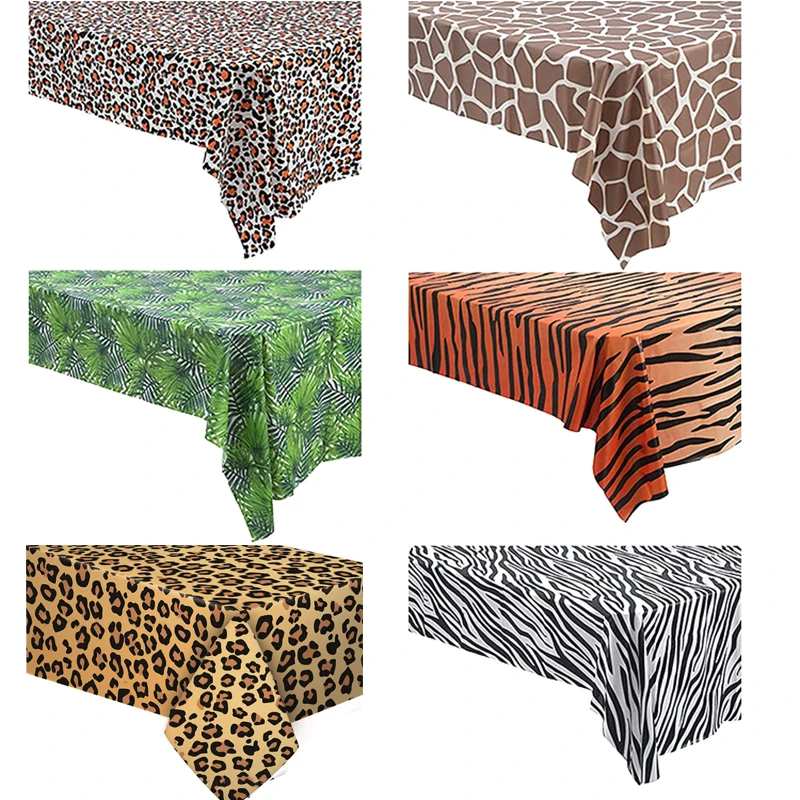 

1pcs Plastic Tablecloth Wild One Animal Birthday Party Jungle Safari Party First 1st Birthday Decor Kid Baby Shower Animal Party