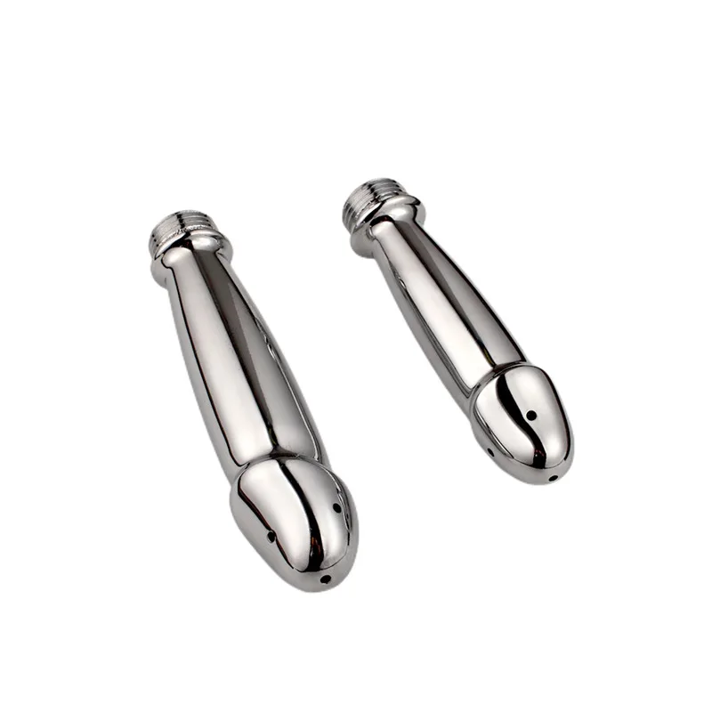 Metal Anal Cleaner Penis Head Aluminum Alloy Sausage Filler Back Court Cleaning Adult Anal Expansion Sex Toys
