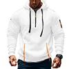 Autumn and Winter New Men's Outdoor Sports Tooling Wind leisure comfortable solid color arm pocket zipper long-sleeved hoodie 5