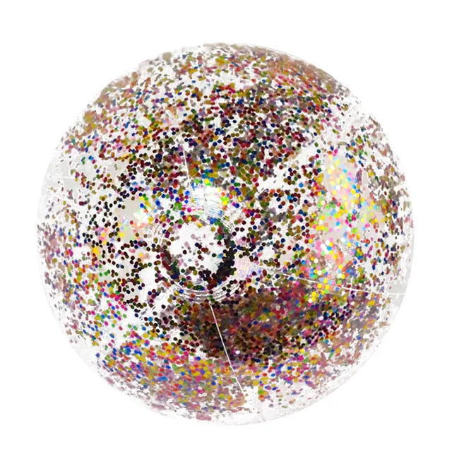 Inflatable Beach Ball PVC Beach Outdoor Children Swimming Toys Glitter Ball Party Favor Game Prop for Kids Adults 3