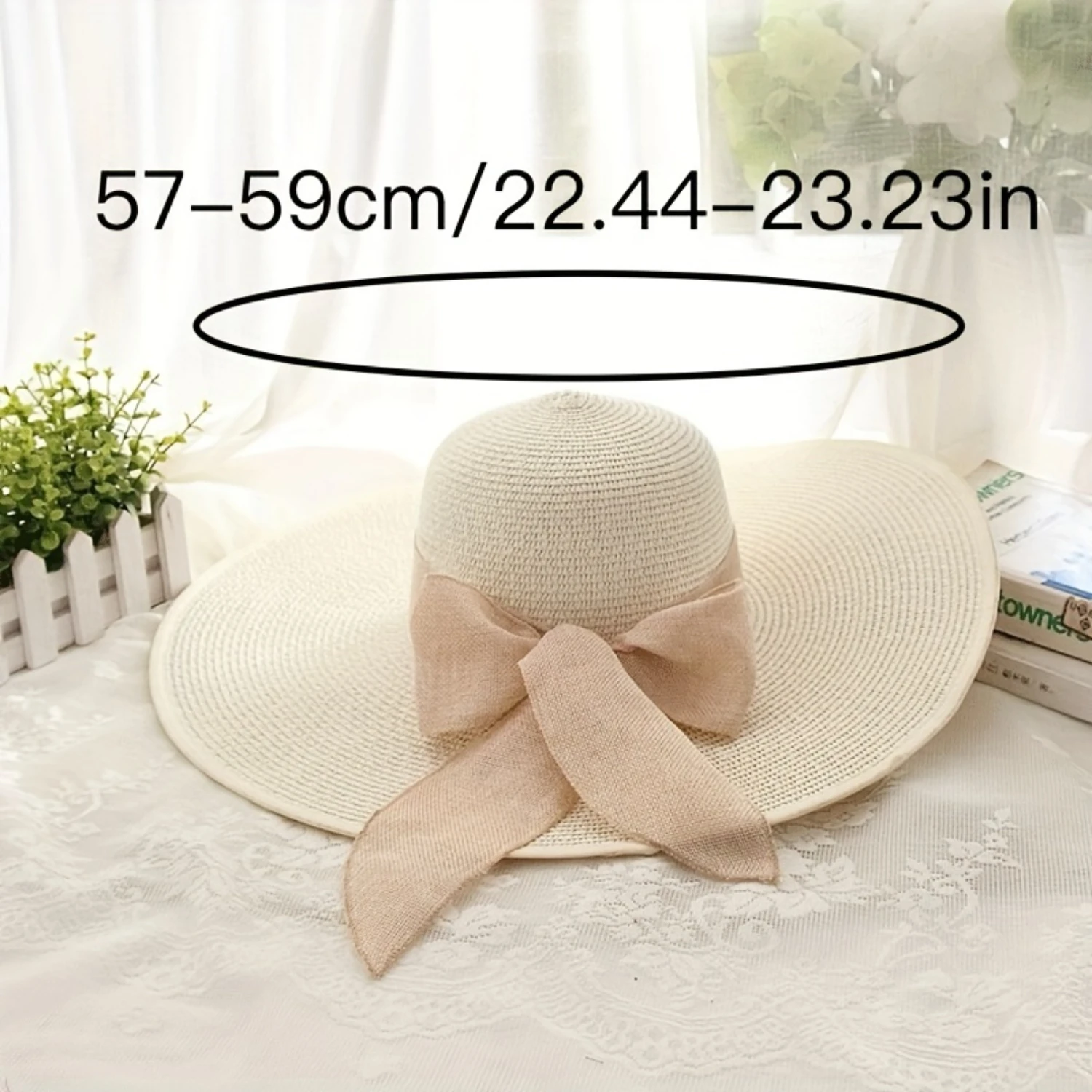 Women's Wide Brim Straw Hat, Foldable Summer UV Beach Hats With Bowknot, Flexible Dome Hat For Outdoor Use