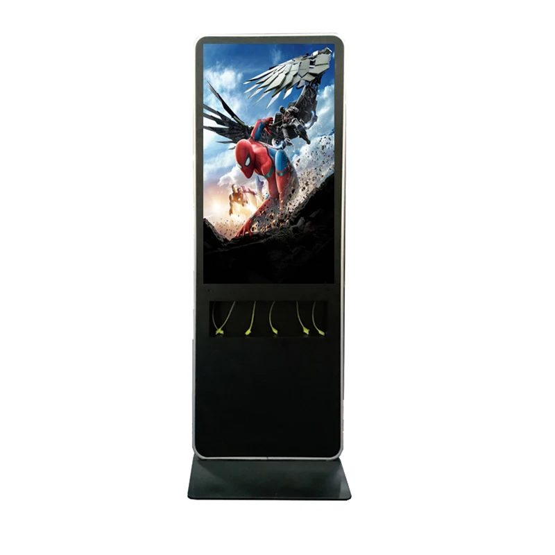 

Commercial Mobile Chargers Station Sharing Power Bank Phone Charging Stand With Digital Signage