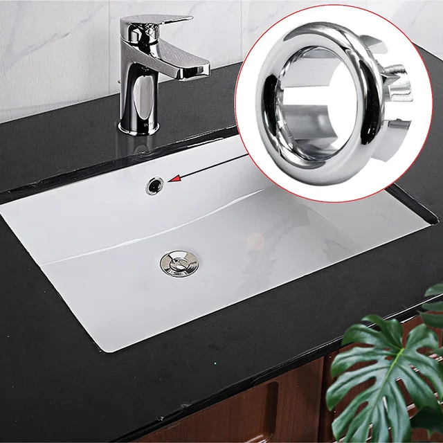Upgrade your kitchen and bathroom with the 4PCS Kitchen Bathroom Basin Trim Bath Sink Hole Round Overflow Drain Cap Cover Overflow Ring Hollow Wash Basin Overflow Ring.