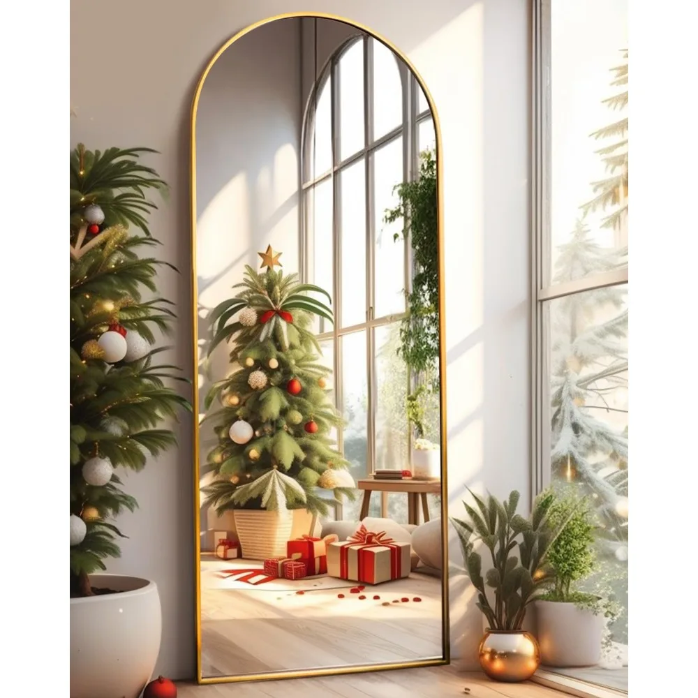 Arched Full Length Mirror, Floor Mirror with Stand, 64x21 Large Mirror, Wall Mirror Full Length