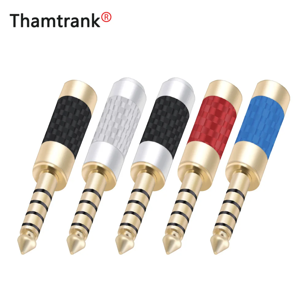 

100pcs/lot Jack 4.4mm 5 Poles Male Plug Carbon Fiber 4.4 MM 5 Poles Stereo Plug Soldering Headphone Wire Connector for 6MM Cable