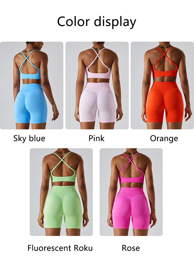 Description Picture 3 of itemSeamless Women Fitness Yoga Top Stretch Gym Sportswear Women Tight Shockproof Workout Beautiful Back Running Training Yoga Bra