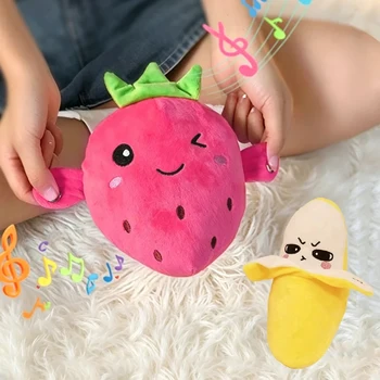 Giocattolo Musicale a Induzione a Forma di Banana per Bambini, Bambole Creative Kawaii, Giocattoli Sensoriali Genitore-Figlio, Gioco da Festa, Giocattolo da Collezione