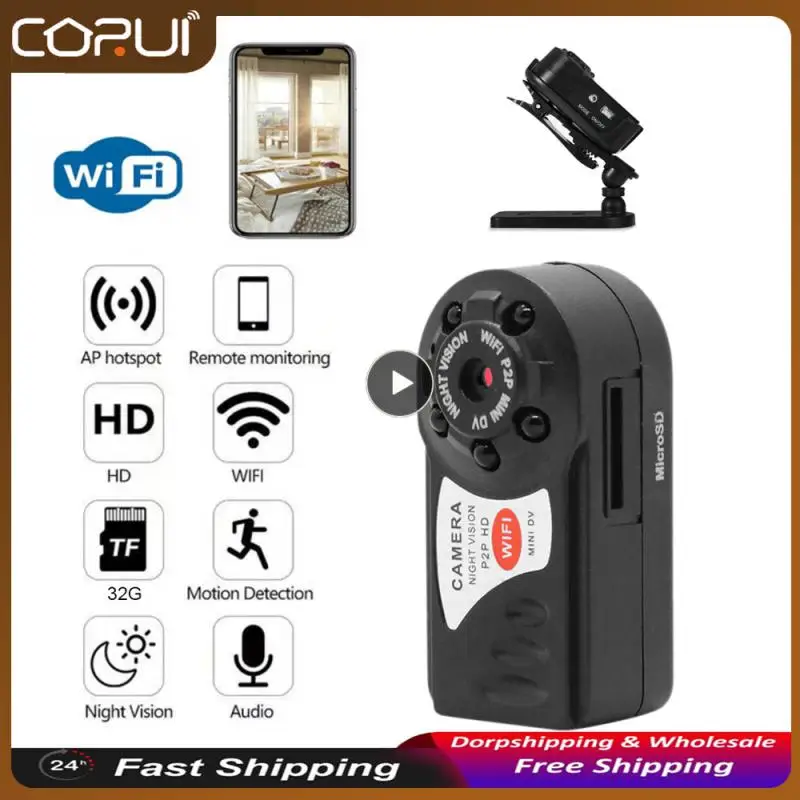 

Q7 1080P Wifi Mini Camera DV DVR Recorder Small Camera Infrared Night Vision Wireless IP Cam Video Camcorder Security Protection