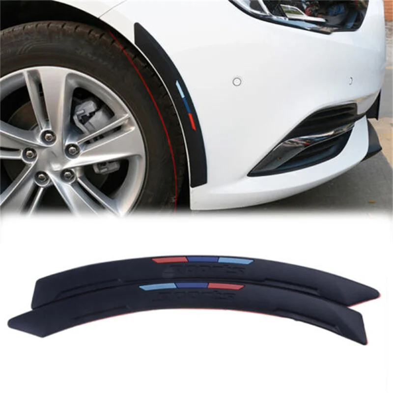 

2Pcs Car Wheel Eyebrow Arch Rubber Trim Lips Strip Fender Flare Protector Black Mud Flap Splash Guards Mudguard Lip Universal