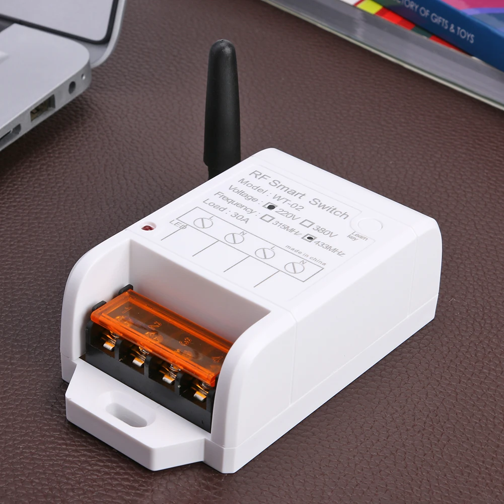 AK-WT02 220V 433MHz 30A 무선 신호 스위치 모듈 2버튼 원격 제어