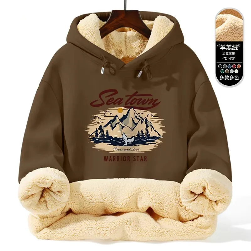 Warm Lamb Fur Hoodie - Men's Thick Hooded Coat 5XL | Loose Sports Sweatshirt