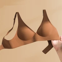 Beau dos Invisible sous-vêtements sans couture femmes grand sein révélant petit sein rassemblant côté poitrine Sexy soutien-gorge sans fil 3