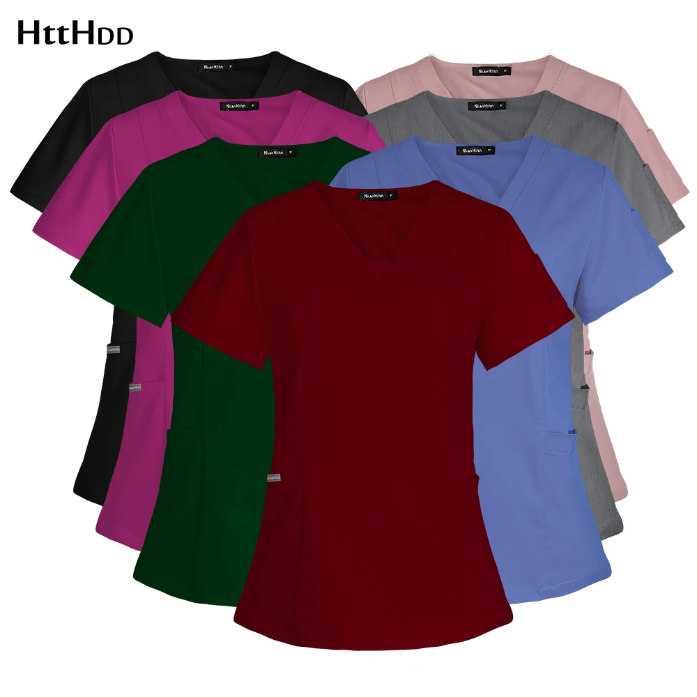 

New Fashion Nurse Scrubs Top Breathable Surgical Clothing Hospital Accessories Children's Nursing Clinic Top Short Sleeve Unisex