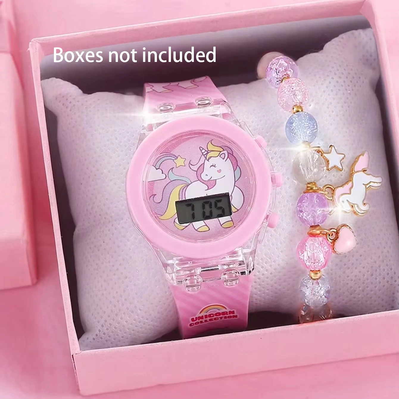Electronic Watch 1pcs Unicorn Silicone + 1pcs Unicorn Crystal Bracelet Set Gift DAUGHTER'S GRADUATION Season