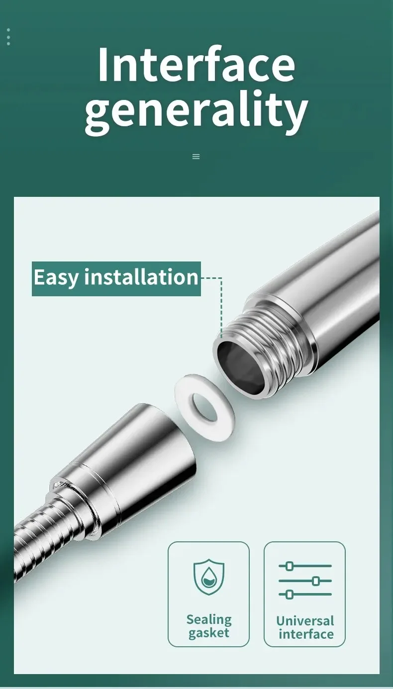 Description Picture 3 of itemBathroom Accessories Shower Head High Pressure Large Water Output Universal Adaptation Pressurized Hand Shower Nozzle Water