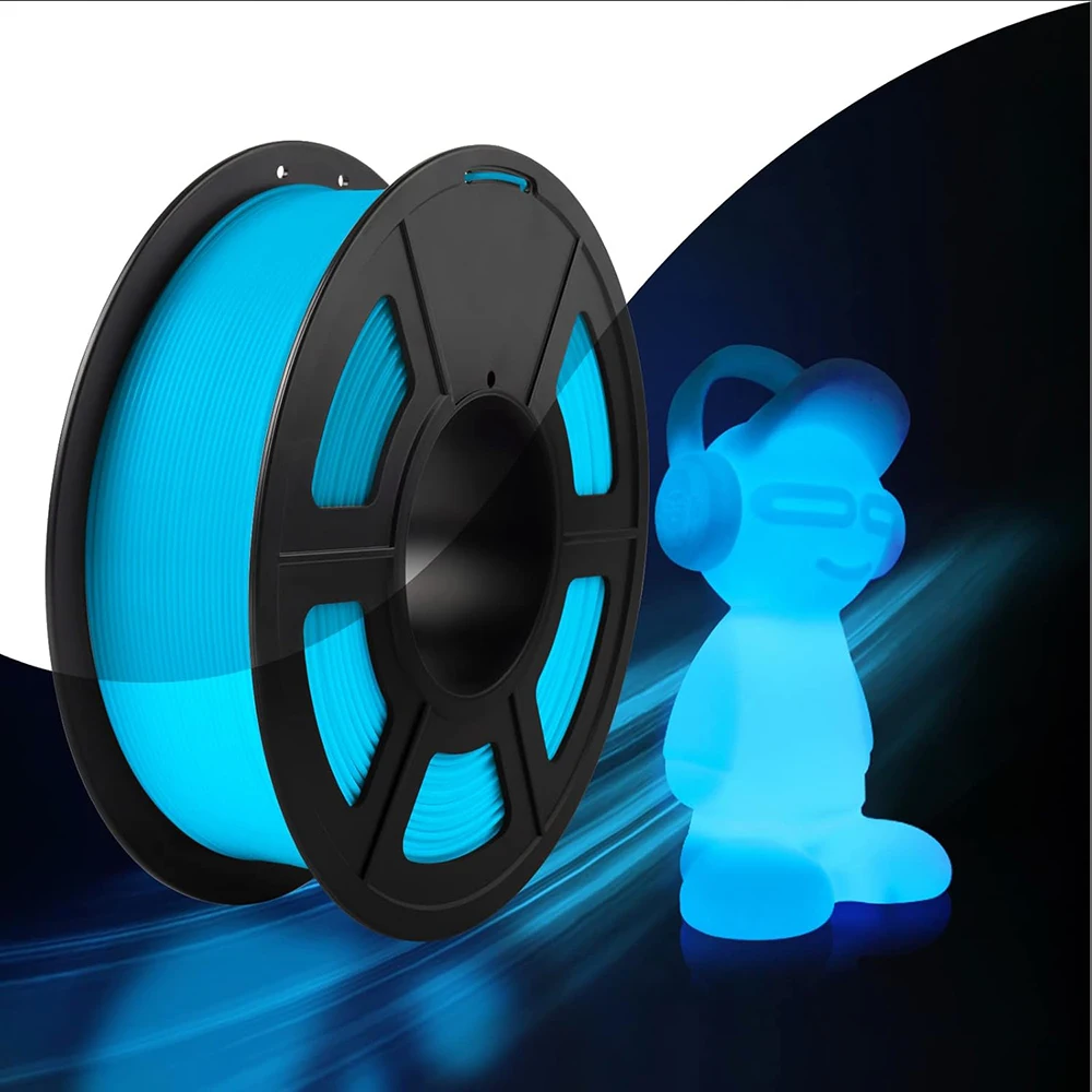 250g 500g 1kg 1.75mm PLA 블루에서 루미너스 블루로, 그린에서 루미너스 그린으로 변하는 3D 프린터 필라멘트 3D 프린팅 와이어