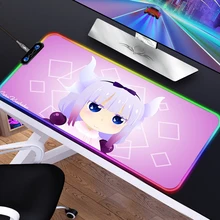 

Kanna USB Kawaii Gaming Cute Computer Accessories Pink Anime Mouse Pad RGB Mat Bear Backlit Play Mats Mousepad Gamer LED Pad