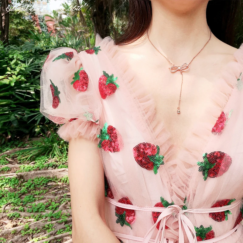 فستان “فراولة الليل والورد” طويل بتول