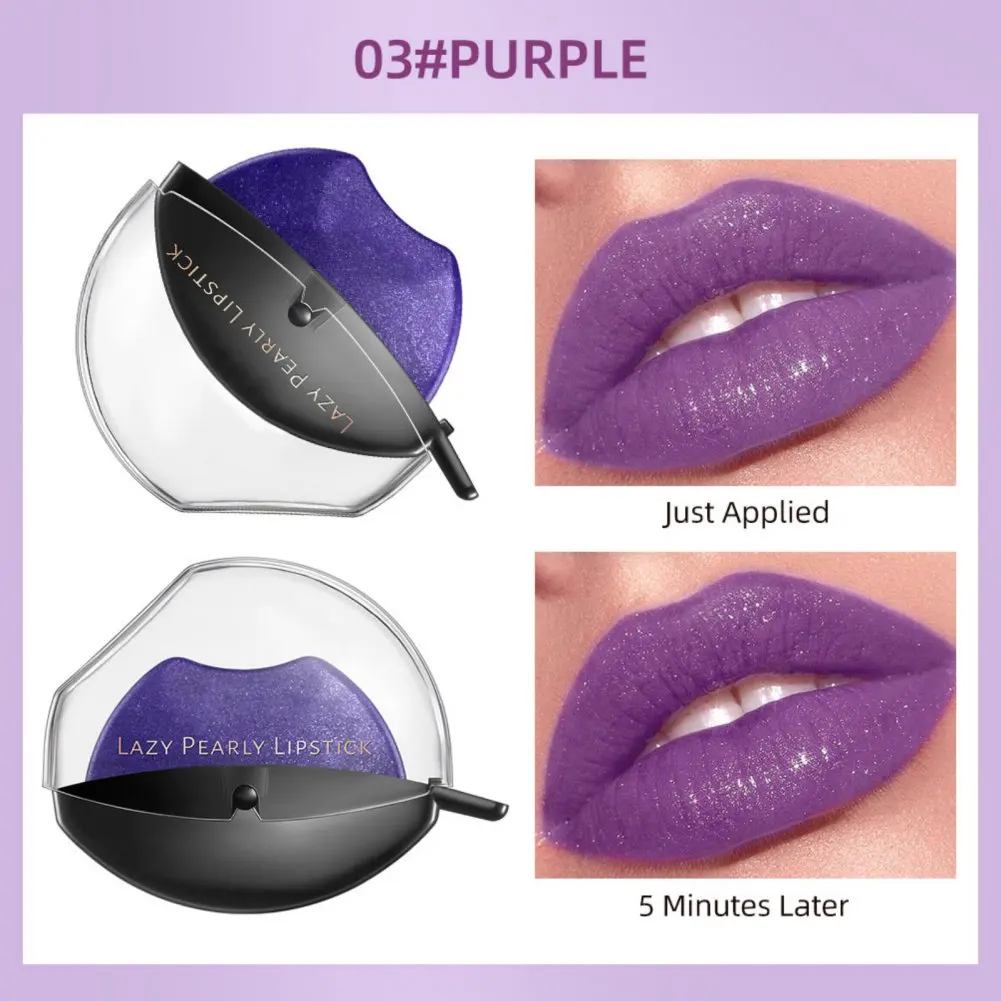 

Lip-shaped Lipstick Lazy Lipstick Velvet Matte Glitter Moisturizing Lip Gloss Waterproof Non-stick Cup Lip Tint Beauty Cosmetics