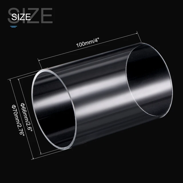 1Pcs 100mm Length Clear Acrylic Pipe Rigid Round Tube High Transparent ...