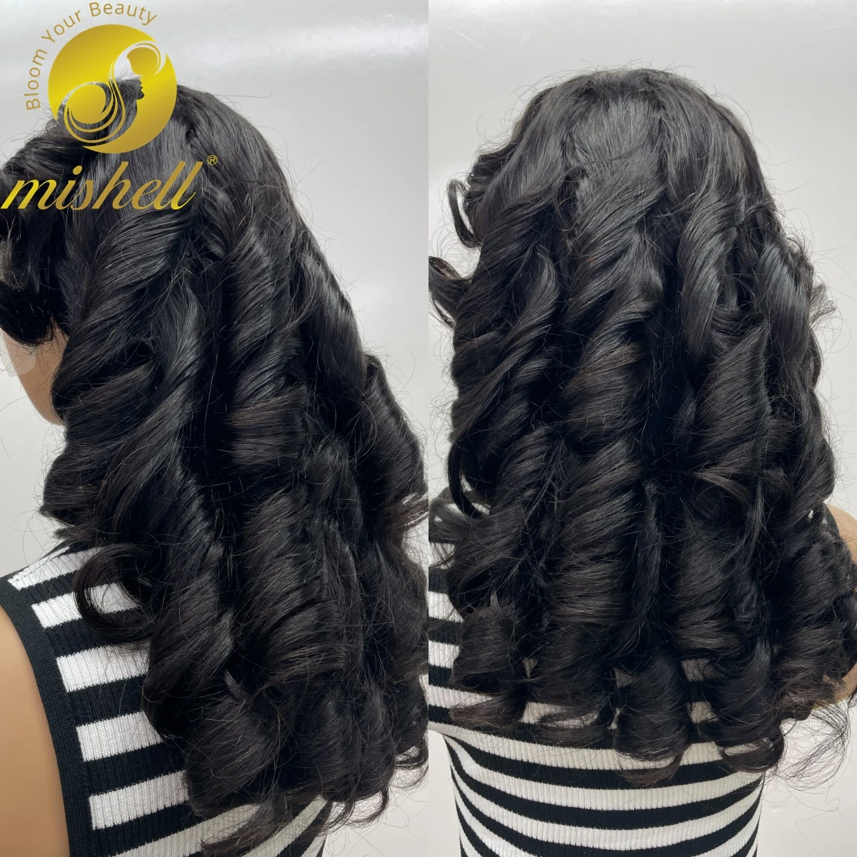 

300% Egg Roll Wave Lace Wig 13x4 Transparent Lace Frontal Wigs 24 inches Bouncy Curly Human Hair Wigs for Women PrePlucked Remy