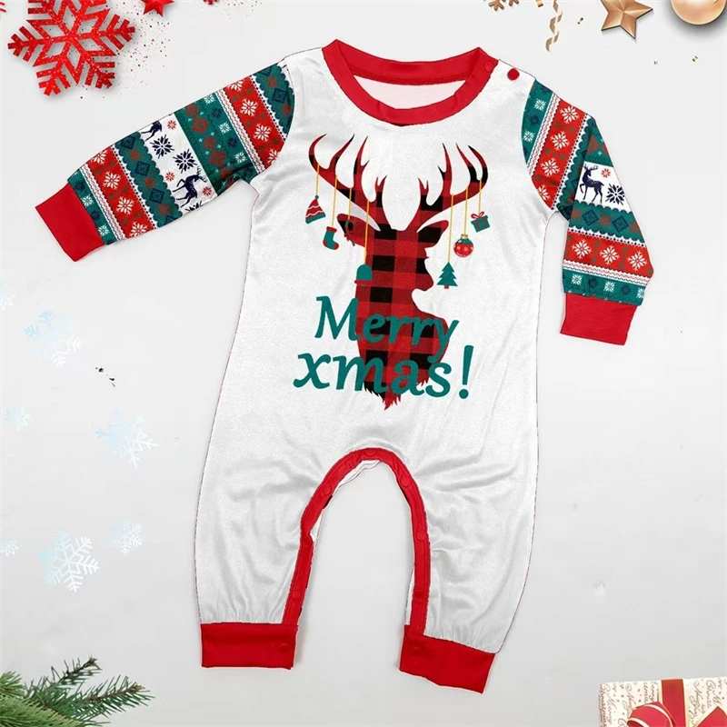 thumbnail image 5 of Conjuntos de pijamas familiares a juego para Navidad de 2024, pijamas de ciervo para padre, madre e hijos, pijamas de rayas para papá, mamá y yo, ropa de Navidad, 5 of 5