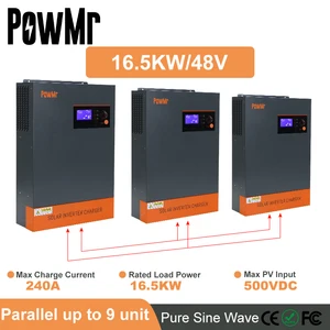 PowMr параллельный 16.5KW 220Vac/380Vac трехфазный инвертор солнечной панели MPPT 80A Контроллер заряда солнечной батареи DC48V Макс PV вход 500Vdc