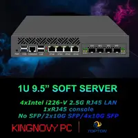 1U Rack Mount Firewall Appliance Mini Pc, OPNsense, VPN, Intel N100, 4 x Intel 2.5GbE I226-V LAN 4*/2*10G SFP Industrial Console 1