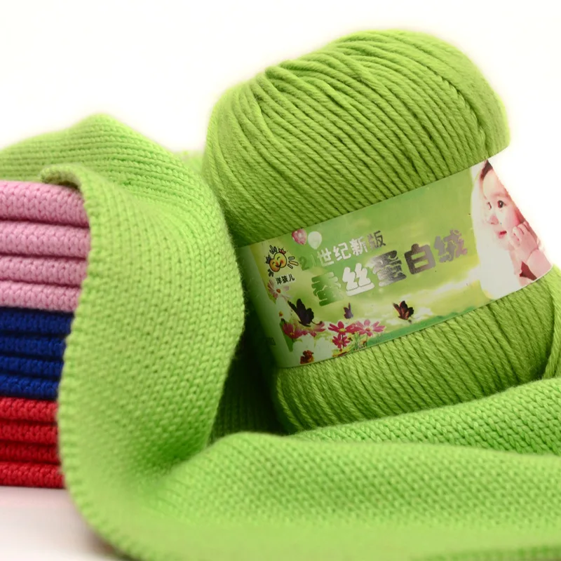 50g/roll Protein velvet baby milk cotton wool yarn group line baby children sweater hat shoes doll crochet diy knitting bag 4