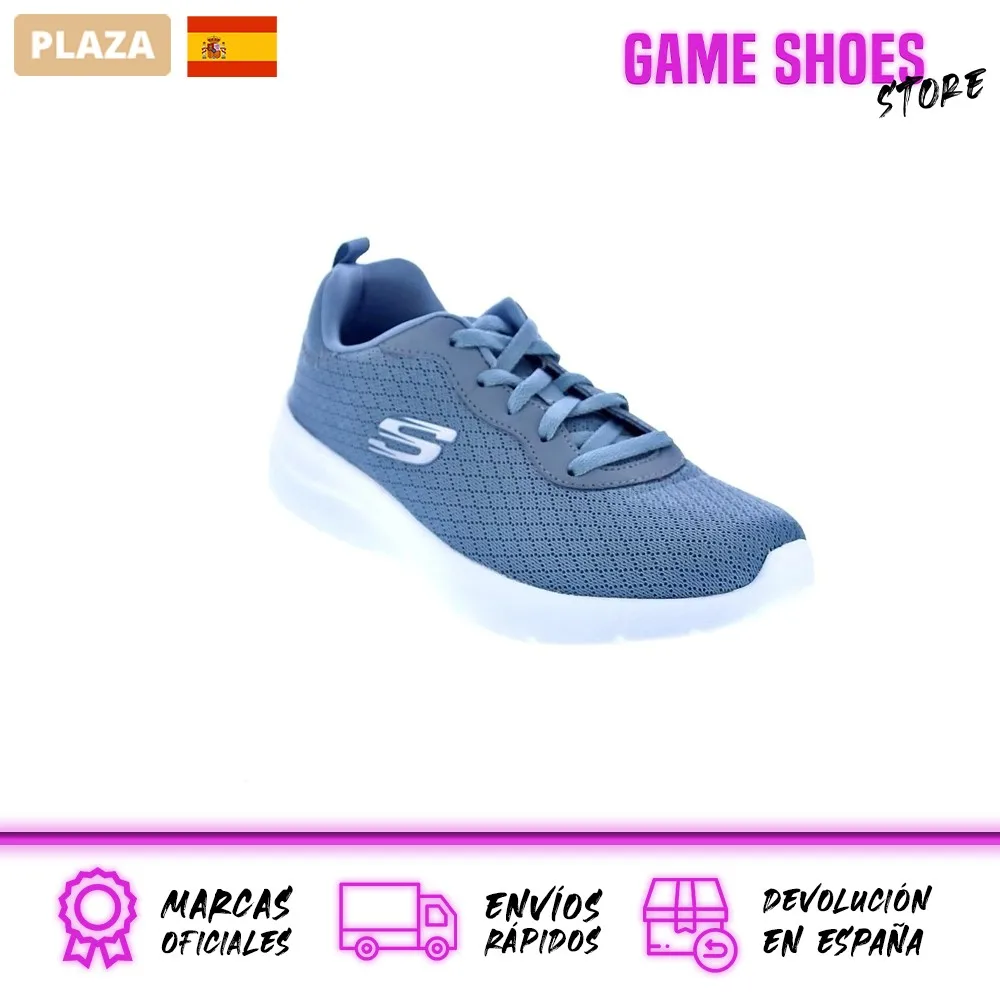 Skechers Mujer Zapatillas Bajas Modelo Dynamight Deportivas Urbanas Color Gris Moda Mujer Zapatos Originales