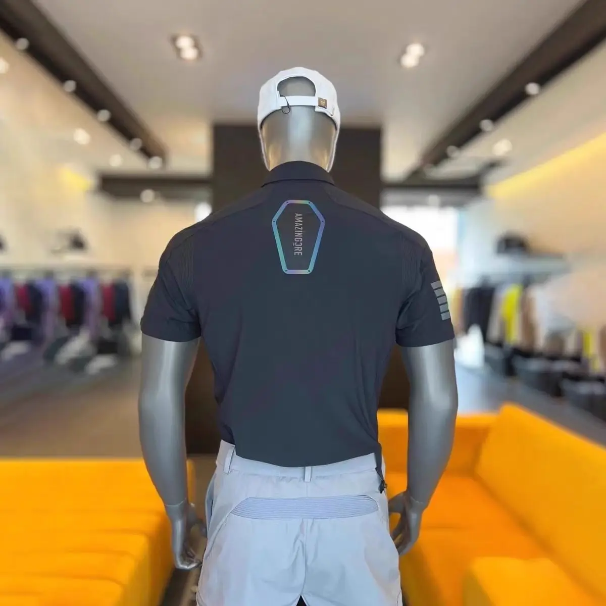 AMAZINGCRE New Men's Golf Simple Lapel Short-sleeved T-shirt Quick-drying Breathable Elastic Versatile Sports Top