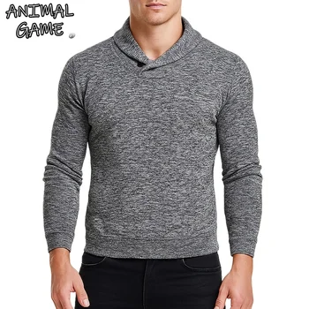 Animal Game Autumn Men's Button Casual Sweatshirt Slim Fit Pullover Hoodies Outdoor Sweat Sport Hiking Jacket Lightweight Coats