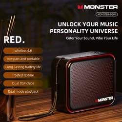 Monster Portable High Fidelity Wireless Speaker - Waterproof Outdoor Mini Subwoofer with Customized Acoustics (Red)