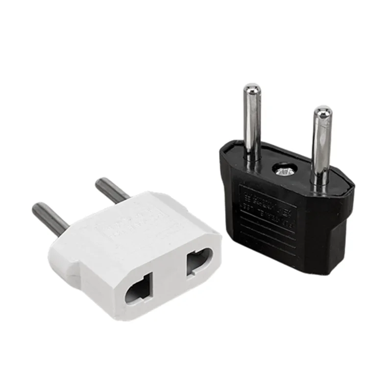 1Pcs EU 플러그 어댑터 2 핀 EU 2 라운드 핀 플러그 소켓 입력 AC 110V-250V 10A 여행 플러그 변환기 전원 어댑터 220V