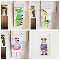 3 Large Pockets Cartoon Animal Wardrobe Storage Hanging Bag Sundries Jewelry Organizer Box Wall Pouch Cosmetics Toys Bag 1