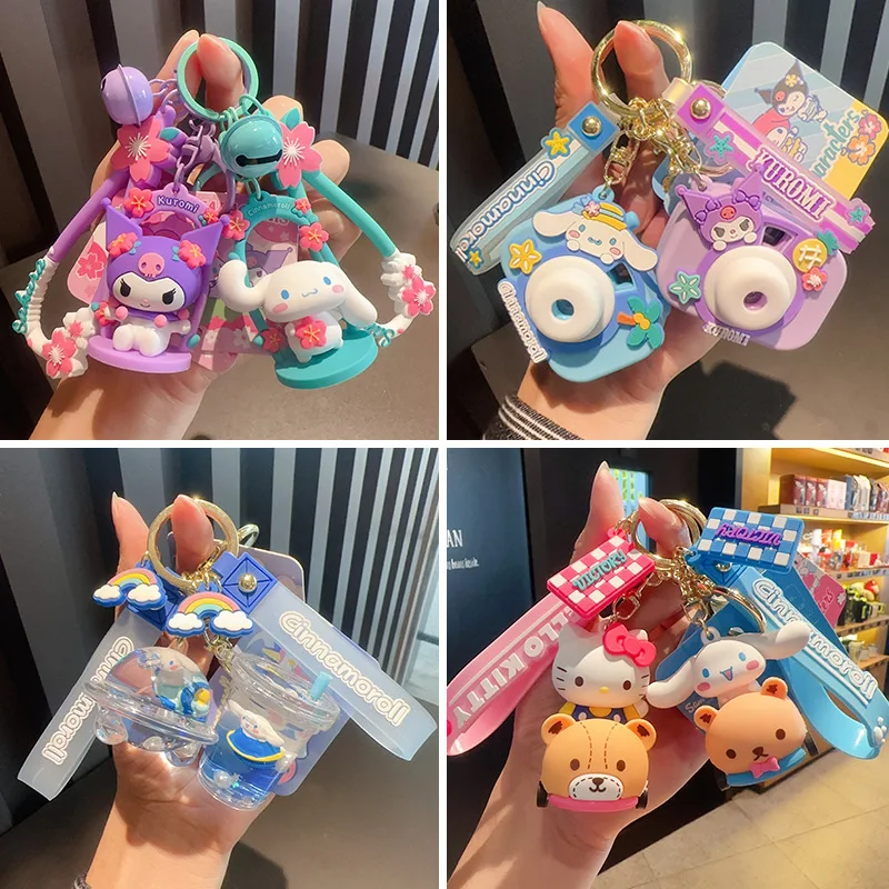 

Sanrio Y2K Hello Kitty Kuromi Melody Cinnamoroll Keychain Summer Girls Backpack Pendant Decoration Kawaii Keyring Toy Gift