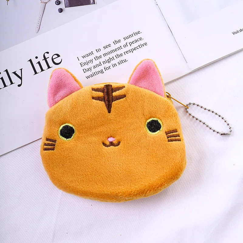 동물 고양이 봉제 장난감 지갑, 동전 가방, 어린이 선물, 도매, 10cm, 로트당 30 개