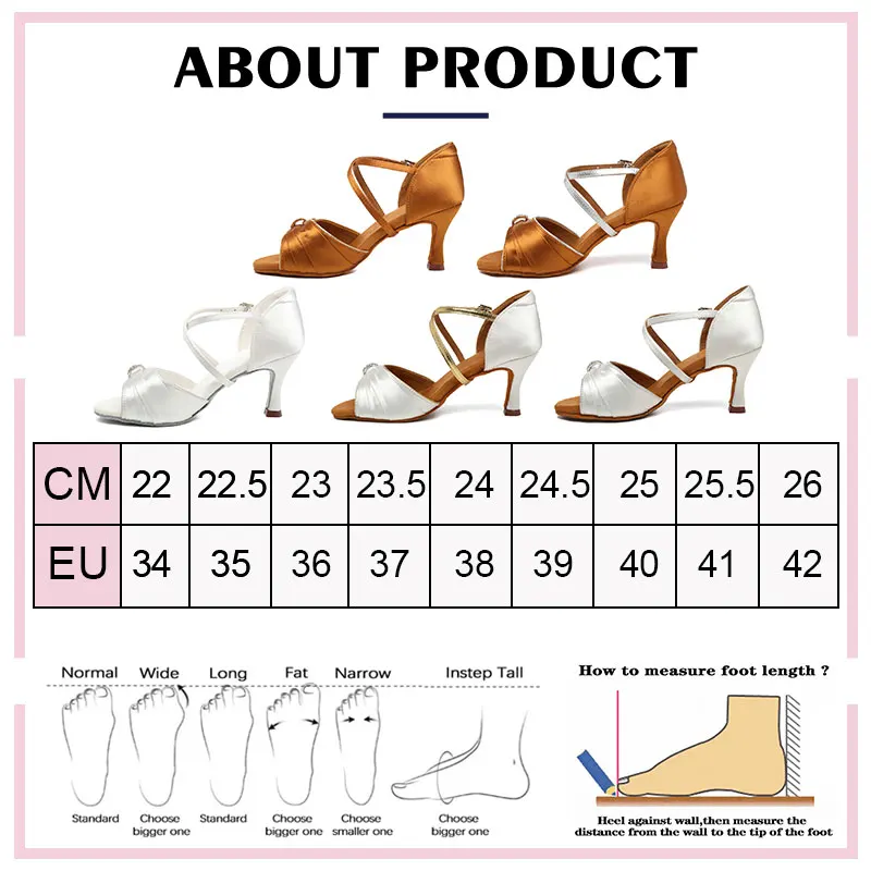 SWDZM New Latin Dance Shoes Women Ballroom Salsa Dance Shoes  Party Square Dance Shoes Soft Heel 5CM/7.5CM/8CM 6