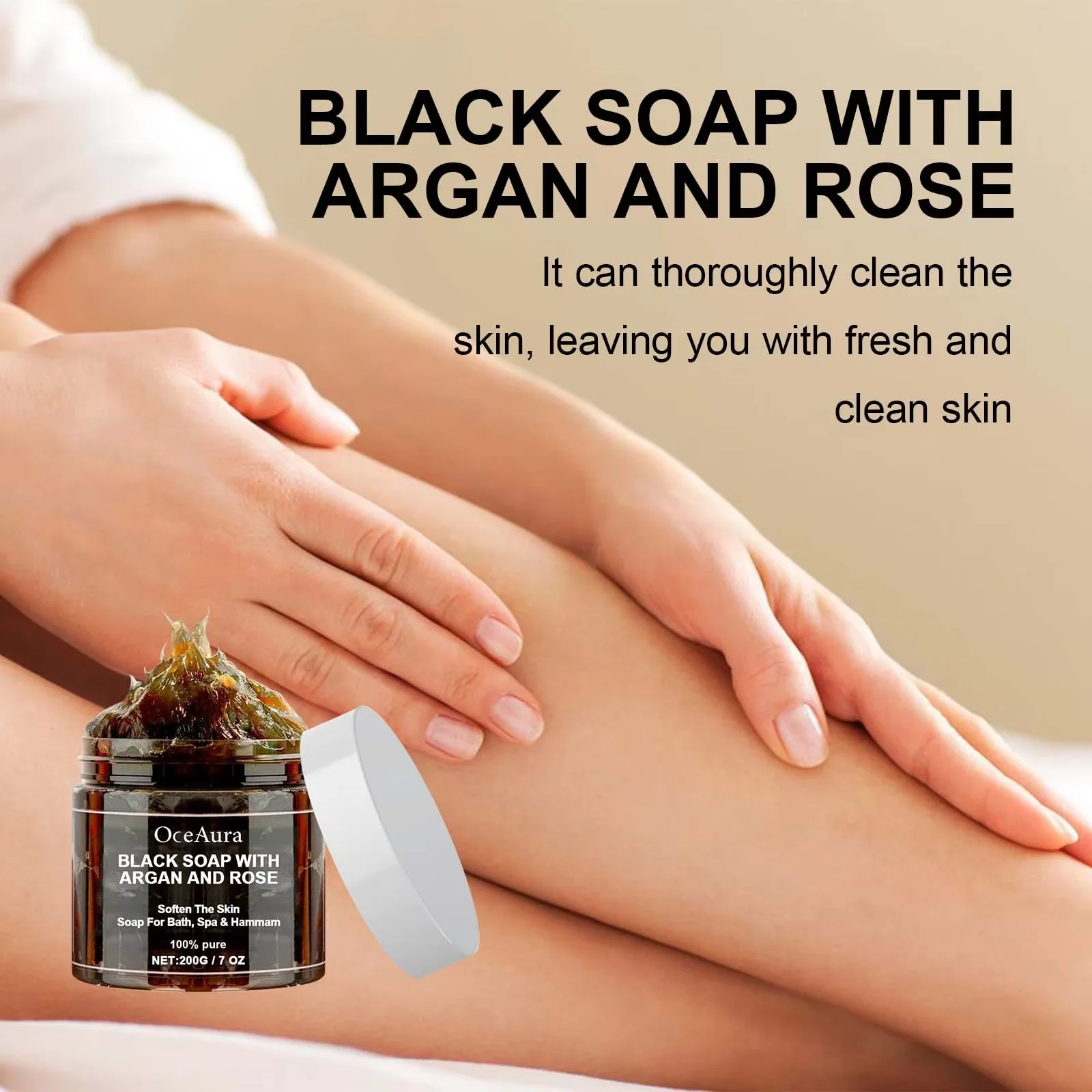 Black Beldi Soap with Argan and Rose Moisturizing Purifying Deep Cleansing Softening Body Scrub Dead Skin Remover Acne Skin Care 2