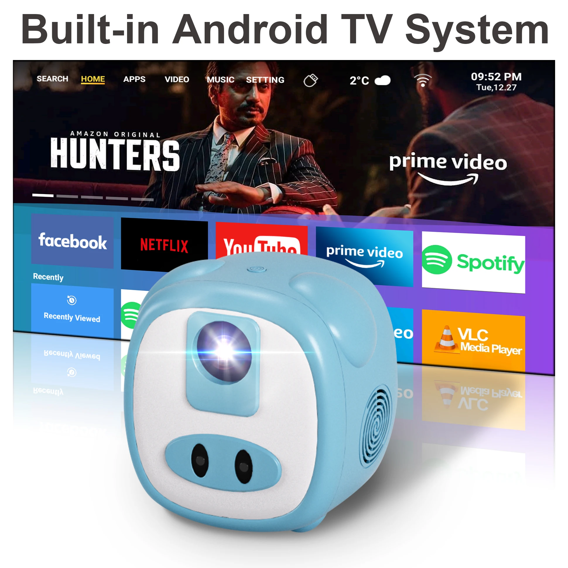 Новинка 2024, детский портативный мини-проектор, EGOBAS Peggy Pro с Wi-Fi Bluetooth 300 ANSI, автоматический проектор Keystone, проектор для дома с Wi-Fi