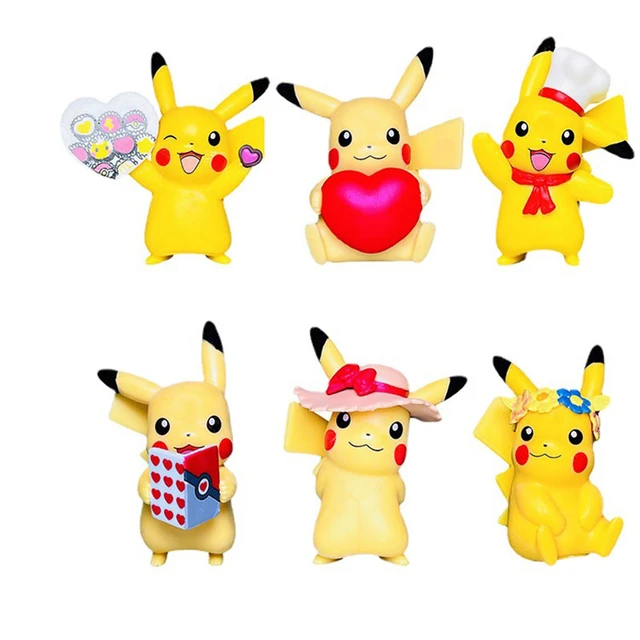 6Pcs/Set Cartoon Anime Pokemon Doll Model Decoration Action Figure