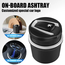 1PCS Portable LED Car Ashtray Garbage Coin Storage Cup Container Cigar Ash Cup Holder for Peugeot 206 207 208 306 307 308 508