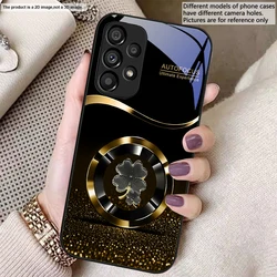 Elegant Purple Four Leaf Flower Glass Phone Case - Galaxy S20 FE (JSHEI - BJ2507022)