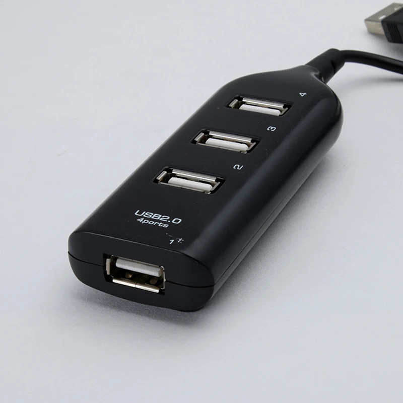 High Speed Universal USB Hub 4 Port USB 2.0 Hub with Cable Mini Hub Socket Pattern Splitter Cable Adapter for Laptop PC J17 3