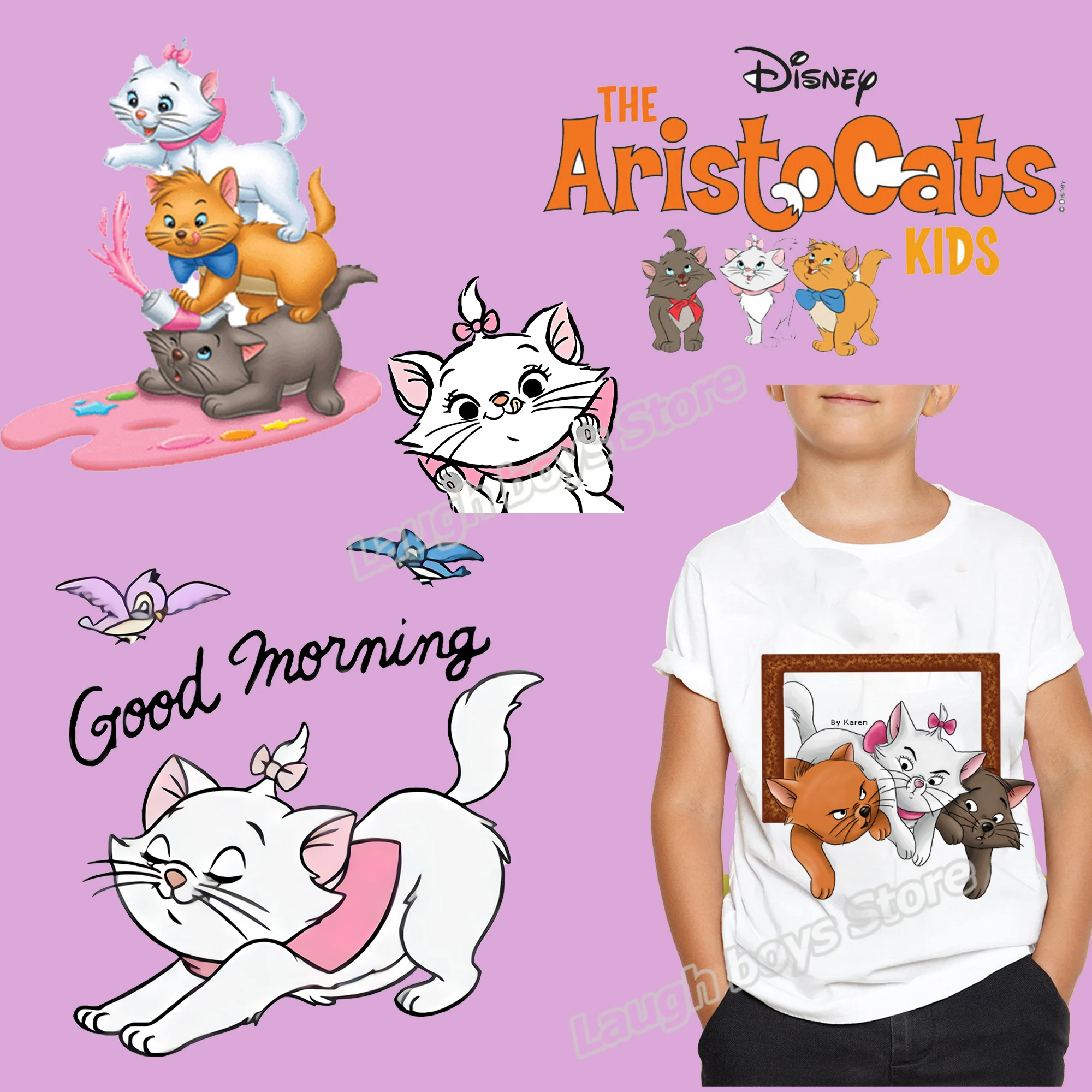 Autocollant transfert chaud Disney The aristocrats Marie, étiquette